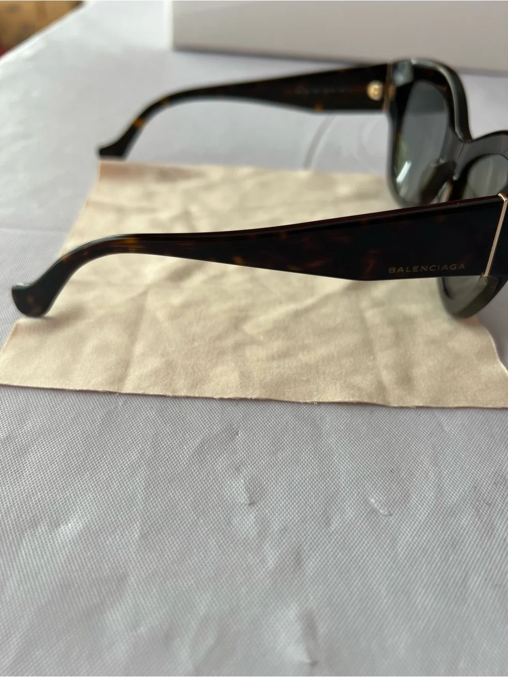 Balenciaga Tortoiseshell Cat Eye Sunglasses with Dark Lenses